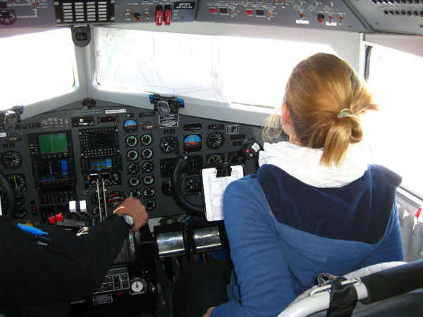 Fliegen im Cockpit